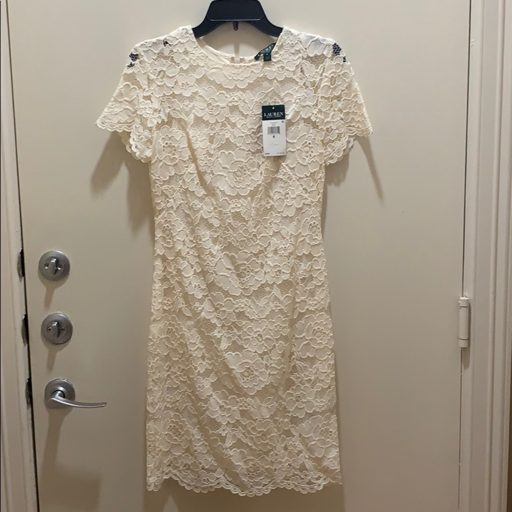 NWT Ivory floral lace dress